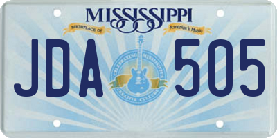 MS license plate JDA505
