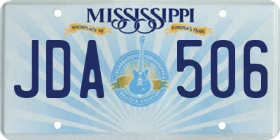 MS license plate JDA506