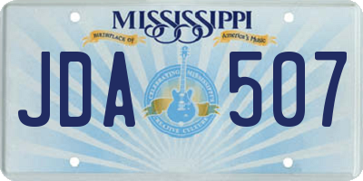 MS license plate JDA507