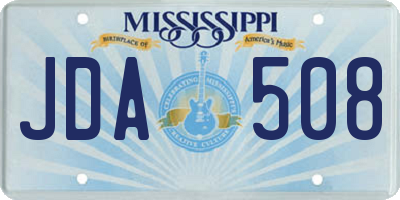 MS license plate JDA508