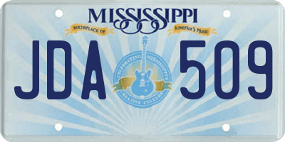 MS license plate JDA509