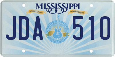 MS license plate JDA510