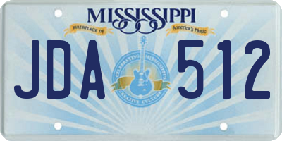 MS license plate JDA512