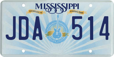 MS license plate JDA514