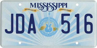 MS license plate JDA516