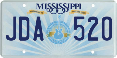 MS license plate JDA520