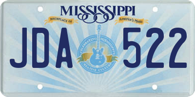MS license plate JDA522