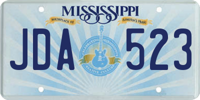 MS license plate JDA523