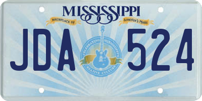 MS license plate JDA524
