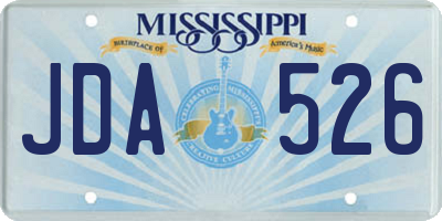 MS license plate JDA526
