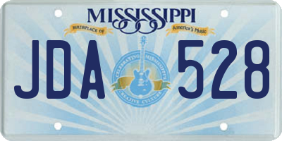 MS license plate JDA528