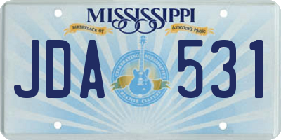 MS license plate JDA531