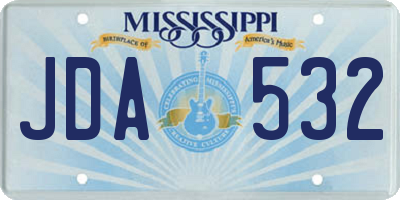 MS license plate JDA532