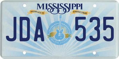 MS license plate JDA535