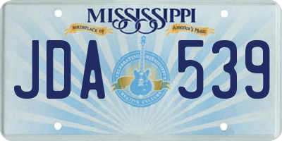 MS license plate JDA539