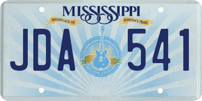 MS license plate JDA541