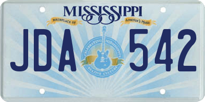 MS license plate JDA542