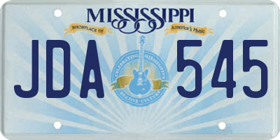 MS license plate JDA545