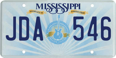 MS license plate JDA546