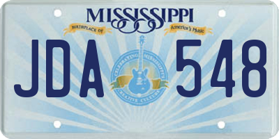 MS license plate JDA548