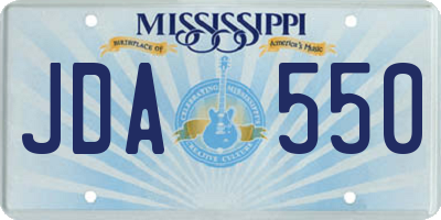 MS license plate JDA550