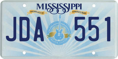 MS license plate JDA551
