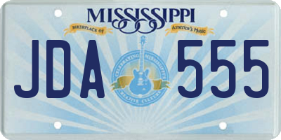 MS license plate JDA555