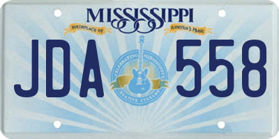 MS license plate JDA558