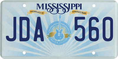 MS license plate JDA560