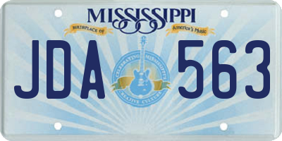 MS license plate JDA563