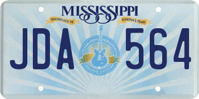 MS license plate JDA564