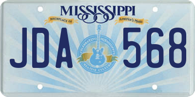 MS license plate JDA568