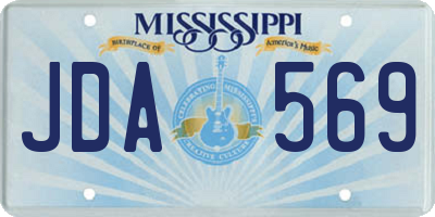 MS license plate JDA569