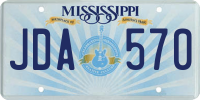 MS license plate JDA570
