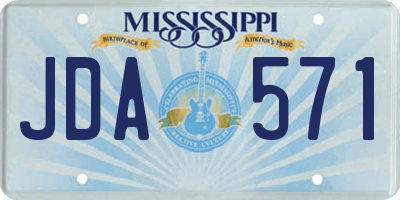 MS license plate JDA571