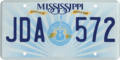MS license plate JDA572