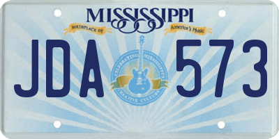 MS license plate JDA573
