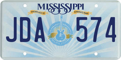 MS license plate JDA574