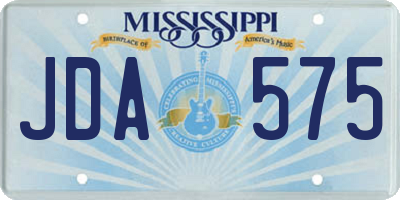 MS license plate JDA575
