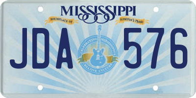 MS license plate JDA576