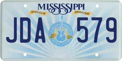 MS license plate JDA579