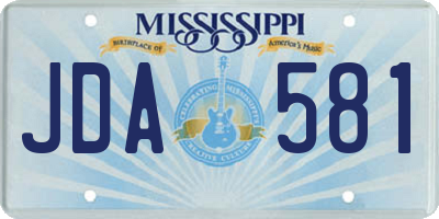MS license plate JDA581