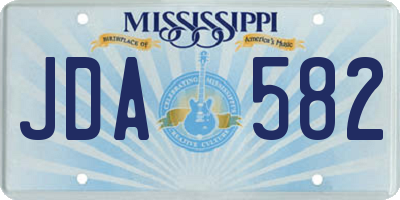 MS license plate JDA582