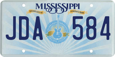 MS license plate JDA584