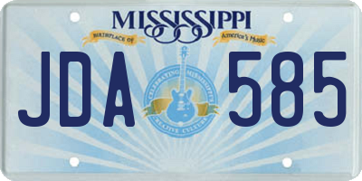 MS license plate JDA585
