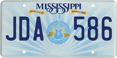 MS license plate JDA586