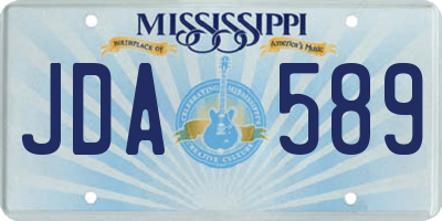 MS license plate JDA589