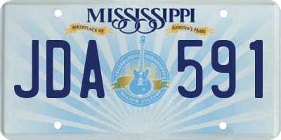 MS license plate JDA591