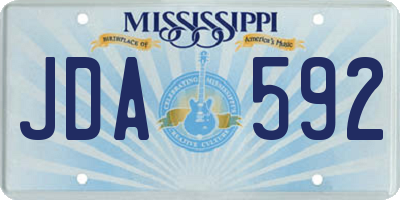 MS license plate JDA592