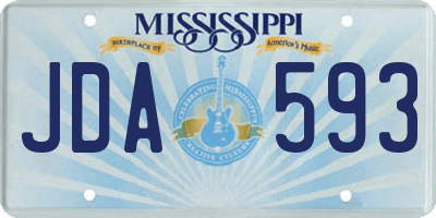MS license plate JDA593